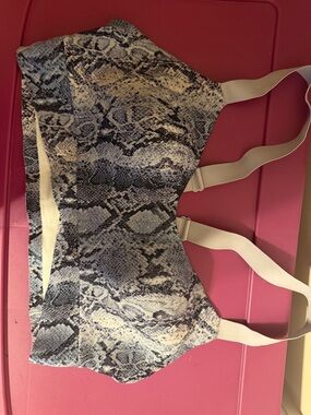 Victoria's Secret Snake-Print Bralette in Black and Cream